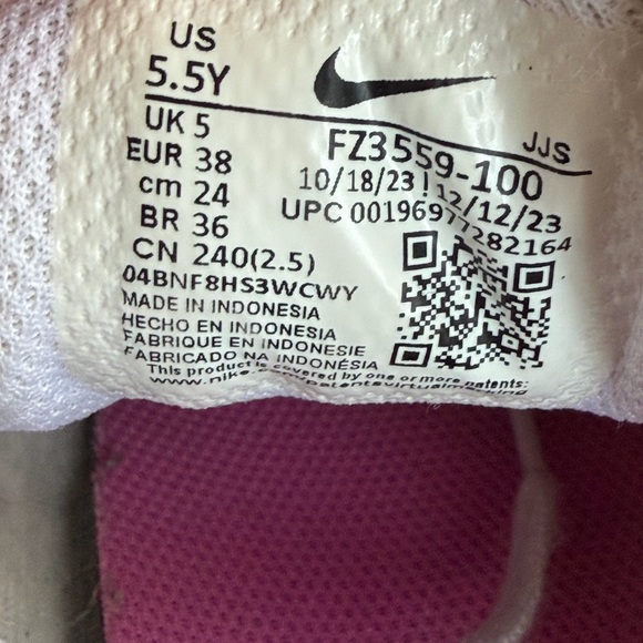 Nike Air Max 1 GS White Pink Foam Playful Pink FZ3559-100 Talla 5.5Y - Picture 7 of 7